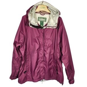 Vintage L.L Bean Gore-Tex Rain Jacket Womens Large Purple Hooded Waterproof